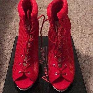 Anne Michelle Red Mesh Lace Booties!